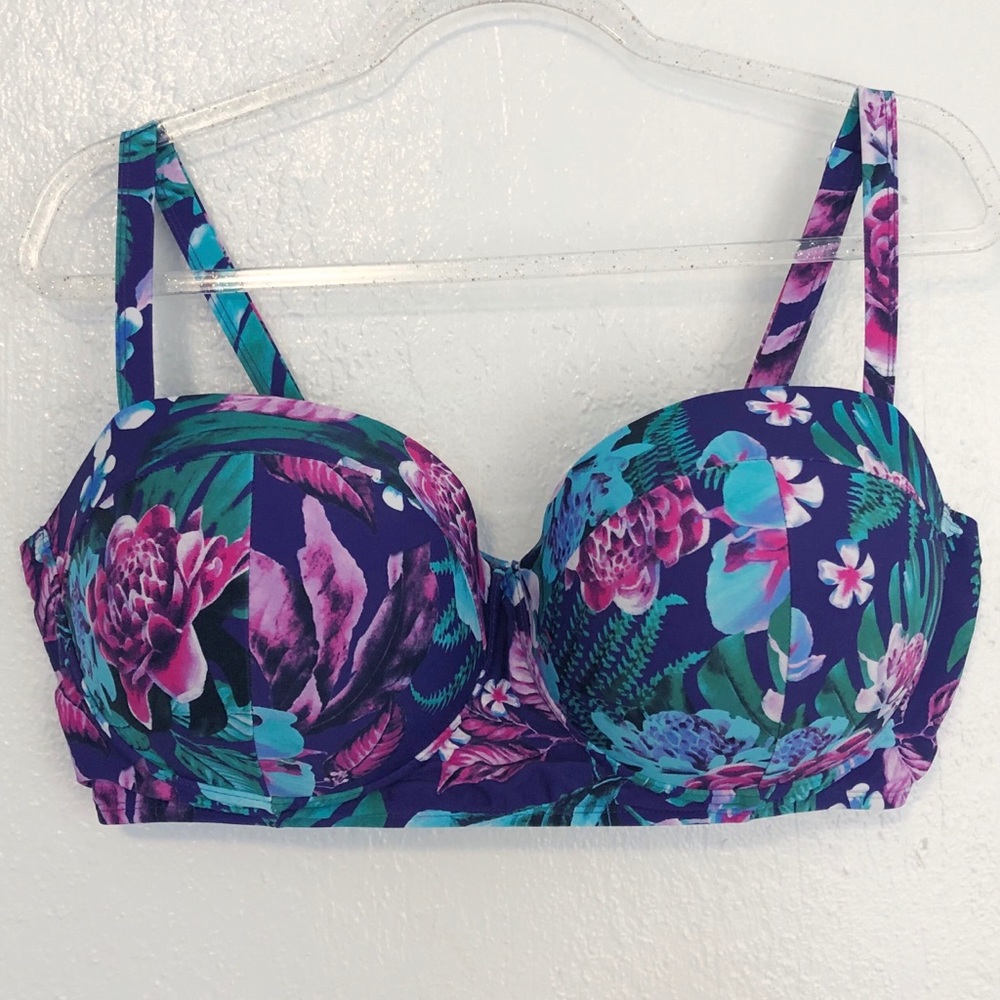 Swimsuits For All Floral Padded Bikini Top